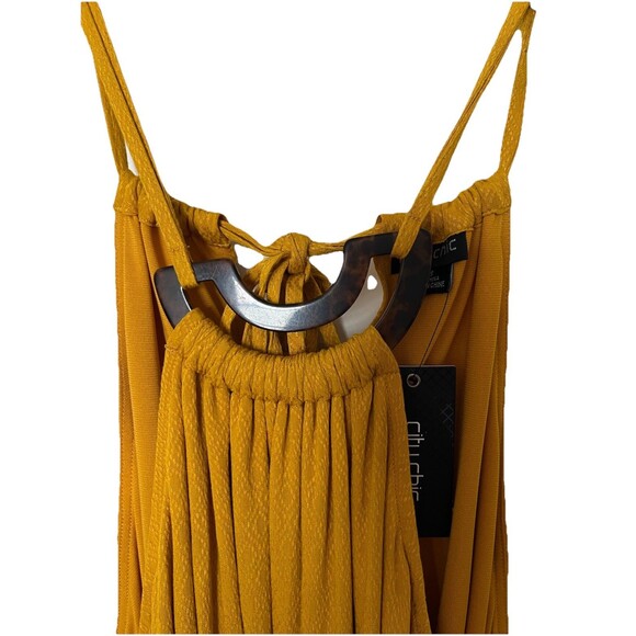 City Chic Halter Neck Maxi Fearless Size 18 NWT Zinnia Yellow Fall Color - Picture 6 of 9